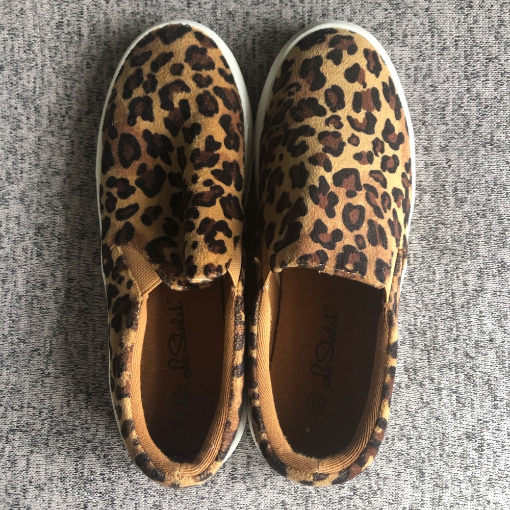 leopard print slide on shoes